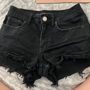 Ripped stretchy black American eagle jean shorts not sold anymor good condition